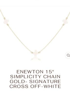 E Newton white cross necklace